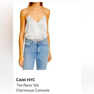 NORDSTROM - Silk cami, racerback. Size L. NEW w tags! Frost color